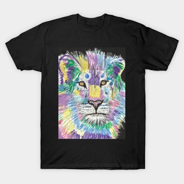 Colorful abstract lion face art T-Shirt by SamsArtworks